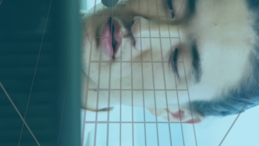 Animation of statistics and data processing over diverse business people using phone headsets. global business, connections and data processing concept digitally generated video. - Powered by Shutterstock - Get 15% off with code: PIKWIZARD15