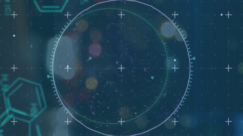 Animation of scope scanning and virus cell over data processing. global business, finances, connections and digital interface concept digitally generated video. - Powered by Shutterstock - Get 15% off with code: PIKWIZARD15