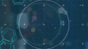 Animation of scope scanning and virus cell over data processing. global business, finances, connections and digital interface concept digitally generated video. - Powered by Shutterstock - Get 15% off with code: PIKWIZARD15