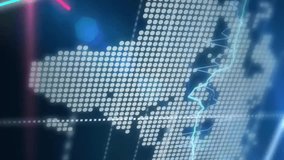 Animation of diagrams and clock over data processing and world map. Global business, technology and digital interface concept digitally generated video. - Powered by Shutterstock - Get 15% off with code: PIKWIZARD15