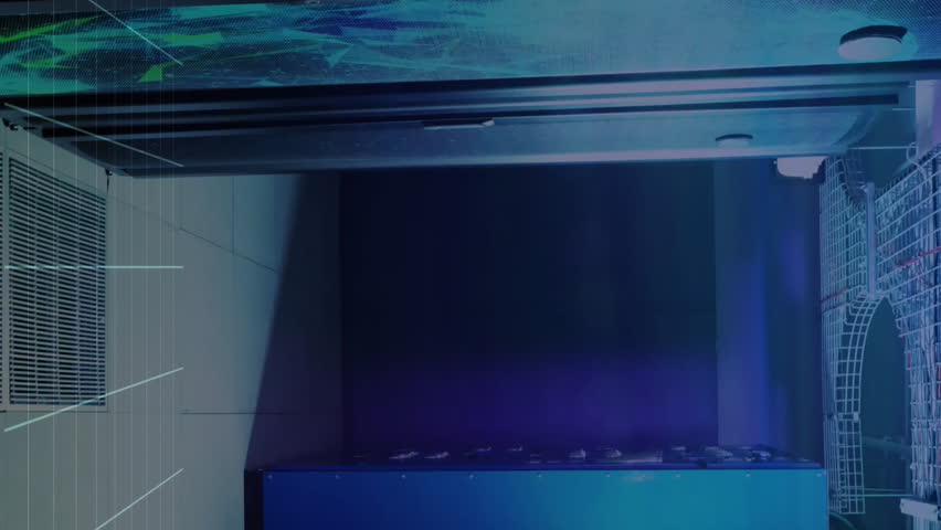 Animation of financial data processing over server room. Global technology, computing, finances and digital interface concept digitally generated video. - Powered by Shutterstock - Get 15% off with code: PIKWIZARD15