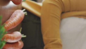 Preparing vegetables, social media follower count animation over kitchen scene. Cooking, digital marketing, food preparation, influencer, culinary, trending - Powered by Shutterstock - Get 15% off with code: PIKWIZARD15