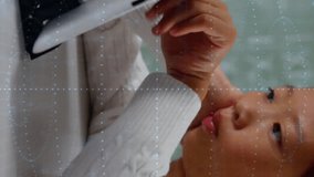 Programming code animation over young girl using tablet at desk. Technology, coding, computer science, learning, digital, education - Powered by Shutterstock - Get 15% off with code: PIKWIZARD15