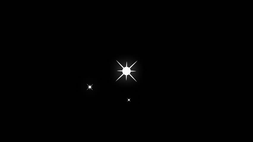 Twinkle star glitter sparkle Sparkle doodle  animation on black bakground