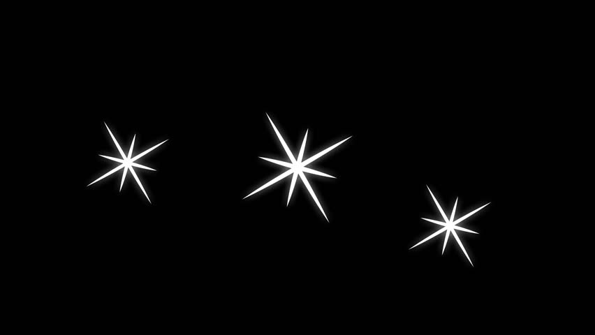 Twinkle star glitter sparkle Sparkle doodle  animation on black bakground