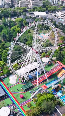 August 2, 2025: Urban environment of Huzhou Riverside Park in Zhejiang Province, China