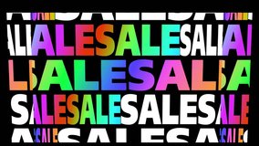 Sale banner with modern typography on 3d shape. Promotion sale banner. Promotion sale background. Sale banner with colorful text on 3d shape. Loop video. - Powered by Shutterstock - Get 15% off with code: PIKWIZARD15