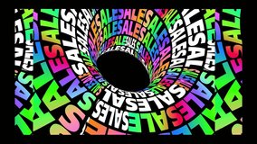 Sale banner with modern typography on 3d shape. Promotion sale banner. Promotion sale background. Sale banner with colorful text on 3d shape. Loop video. - Powered by Shutterstock - Get 15% off with code: PIKWIZARD15