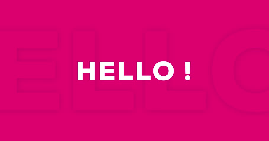 Animated text for hello, bonjour, konnichiwa, merhaba with a colorful background. Suitable for video openings, portfolios, social media, and greetings.
