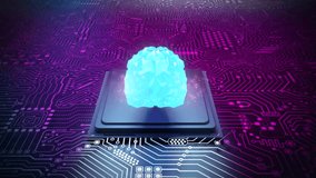 3d rendering artificial intelligence brain on cpu chipset with complex circuit background 4k footage - Powered by Shutterstock - Get 15% off with code: PIKWIZARD15
