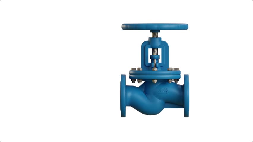 Isolated globe valve on transparent background