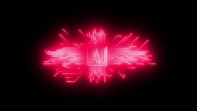 Glowing Red A I Chip Circuit Board Technology Abstract Neon Lines Data Processing Futuristic - Powered by Shutterstock - Get 15% off with code: PIKWIZARD15