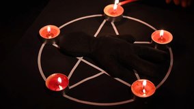 Woman dripping wax on voodoo doll.  - Powered by Shutterstock - Get 15% off with code: PIKWIZARD15