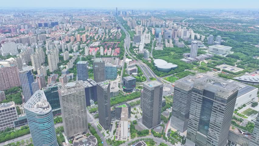 Shanghai, China - 20th June 2025 - Aerial view of building of Shanghai Financial Exchange Plaza