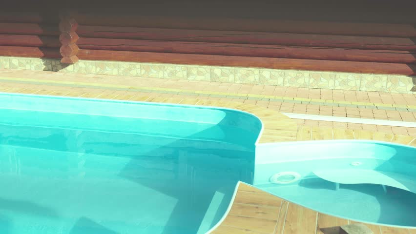 Swimming pool at house landscape.