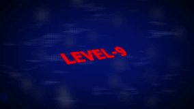 Red Neon Level 9 Text on Dark Blue Digital Grid Background Futuristic Sci Fi Game Progression - Powered by Shutterstock - Get 15% off with code: PIKWIZARD15