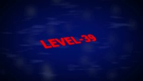 Red Neon Level 39 Text Glowing on Dark Blue Digital Grid Background with Bokeh Lights - Powered by Shutterstock - Get 15% off with code: PIKWIZARD15