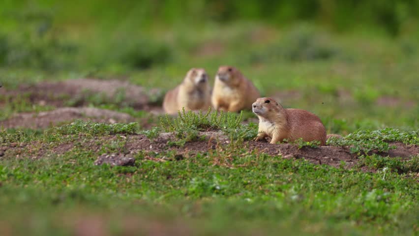 A heartwarming photo captures a cute family of prairie dogs in their wild habitat
