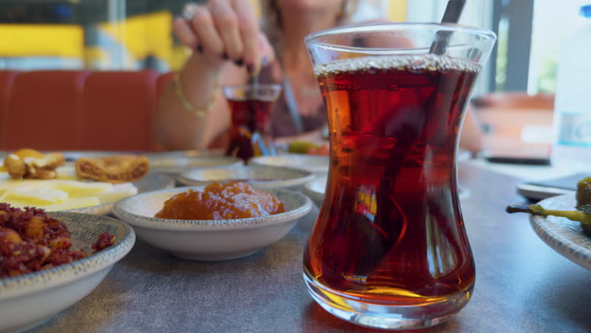 Traditional Turkish Delicious Organic Breakfast in Restaurant