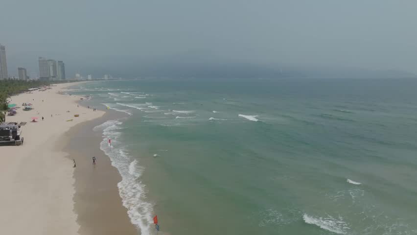 Da Nang Beach in Vietnam with Clear Blue Water