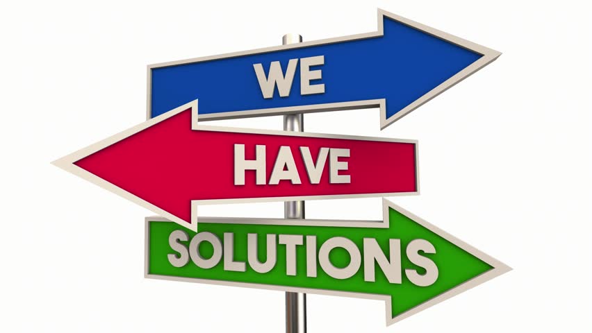 We Have Solutions 3 Arrow Signs Answers Help Support Direction 3d Animation