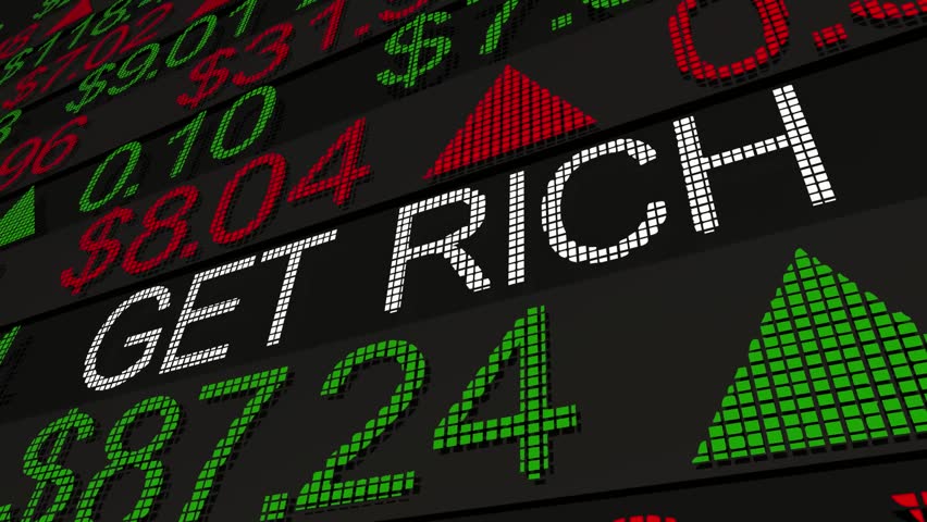Get Rich Make Money Stock Market Investment Advice 3d Animation