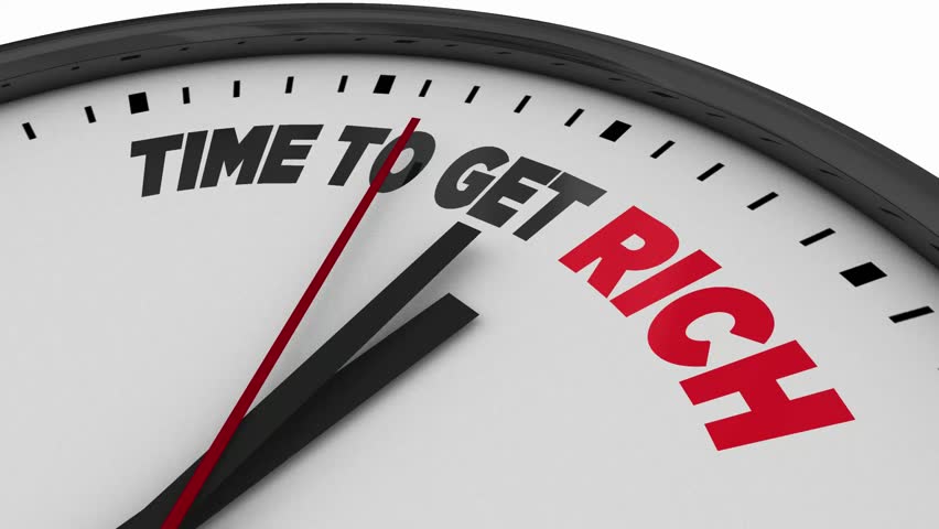 Time to Get Rich Grow Wealth Make More Money Clock 3d Animation