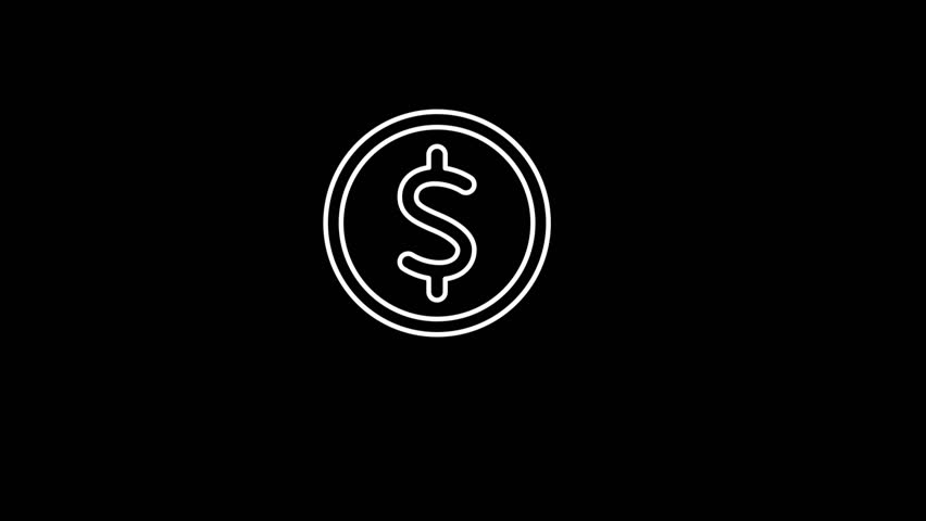 Animated profit and loss icons in thin line style
