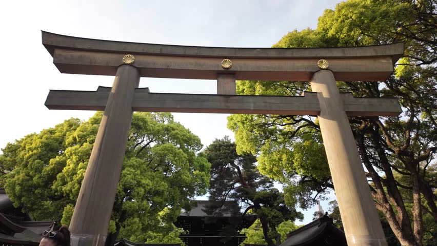 Ootorii Meiji Jingu Shrine largest wooden myojin-style torii gate Tokyo Japan