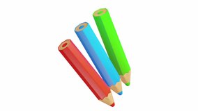 3D Back to School Color Pencils Animation | Alpha Loop - Powered by Shutterstock - Get 15% off with code: PIKWIZARD15