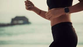 Woman With Smartwatch Running Outdoors. Fitness Tracking And Coastal Exercise. Beach Run Wellness Journey. Endurance Training Summer Fitness. Body Goals Morning Jog. Active Living Evening Run Exercise - Powered by Shutterstock - Get 15% off with code: PIKWIZARD15