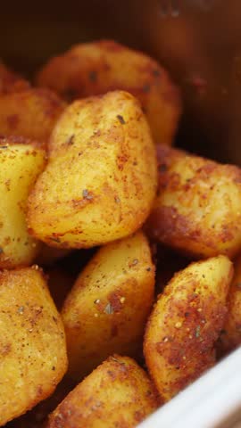 Deliciously crispy roasted potatoes prepared with spices