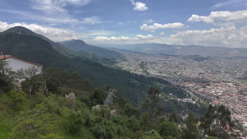 Panoramic View of Bogotá City from Monserrate Hilltop, Colombia