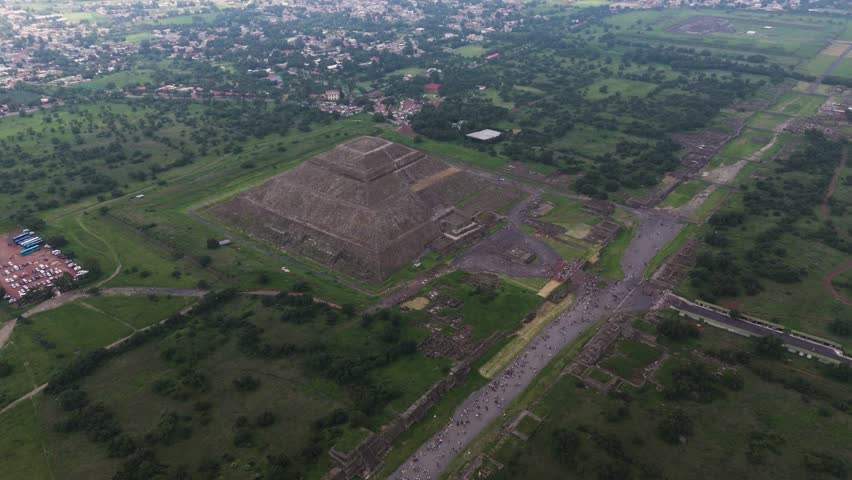 Pyramid of the Sun in Teotihuacan, captured from above