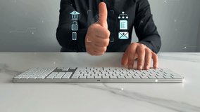 Biometric secure personal data access technology.Fingerprint scanning allows access security and identification big data.Cyber ​​security technology on Internet. - Powered by Shutterstock - Get 15% off with code: PIKWIZARD15