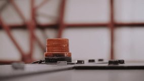 Danger signal light A flashing light on the forklift in the workshop. Cargo transportation rules. Slow motion - Powered by Shutterstock - Get 15% off with code: PIKWIZARD15