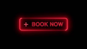  Neon glowing Book now button animation on transparent background. Book  now button click  animation. button with icon animation concept. Book now Glowing neon text animation
 - Powered by Shutterstock - Get 15% off with code: PIKWIZARD15