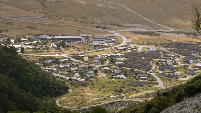 View Of Mount Cook Village In South Island, New Zealand - Wide Shot