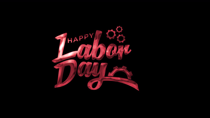 Happy labor day text animation. Handwritten animated text on red color. Great for events, festivals, and celebrations. 