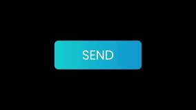 Blue send button animation on a black background in 4K resolution - Powered by Shutterstock - Get 15% off with code: PIKWIZARD15