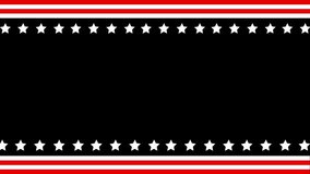 Animated Bold and iconic design featuring rows of stars bordered by red, black, and white stripes, perfect for themes of patriotism, decoration, or celebrations. - Powered by Shutterstock - Get 15% off with code: PIKWIZARD15