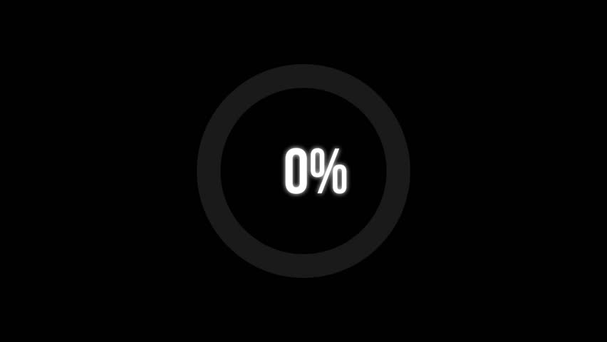 Circular loading loop animation showing 75 percent in modern gradient style in 4k resolution