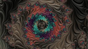 Hypnotic dark fractal spiral with swirling abstract patterns and deep earthy colors in endless motion - Powered by Shutterstock - Get 15% off with code: PIKWIZARD15