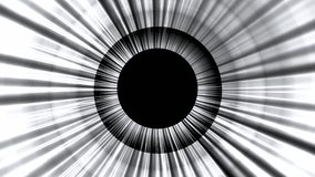 Black white  circular radial burst resembling an eye with sun-like glow, perfect for vision or overlay effects - Powered by Shutterstock - Get 15% off with code: PIKWIZARD15