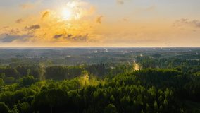Nature forest sunrise timelapse morning mist moving clouds lush green tree hyperlapse - Powered by Shutterstock - Get 15% off with code: PIKWIZARD15