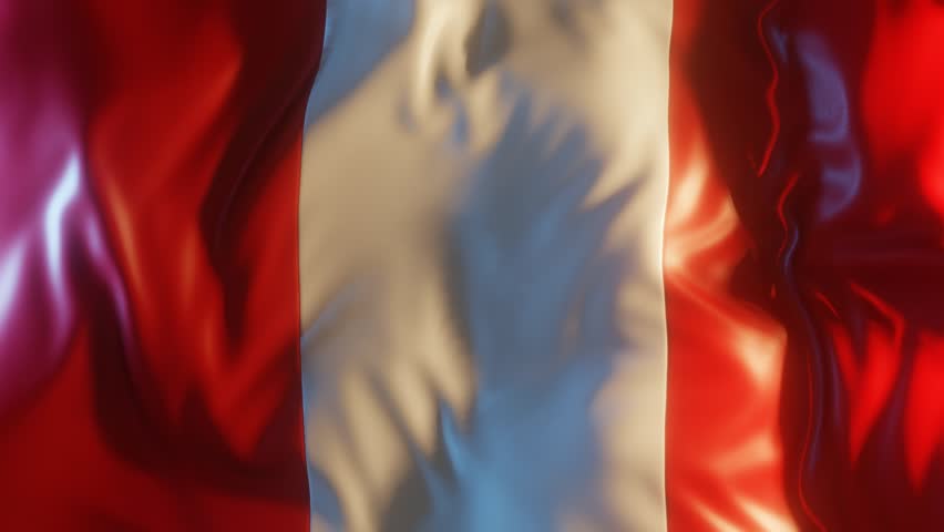 Peru Flag Frontal Close up View 3D Render