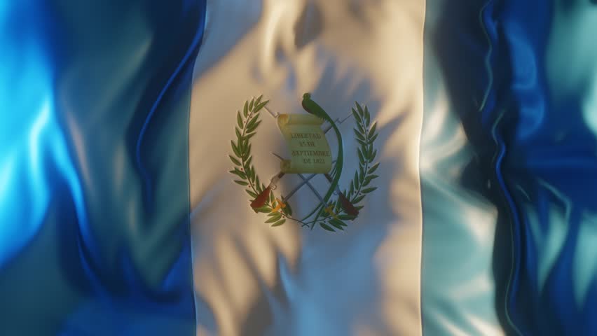 Guatemala Flag Frontal Close up View 3D Render