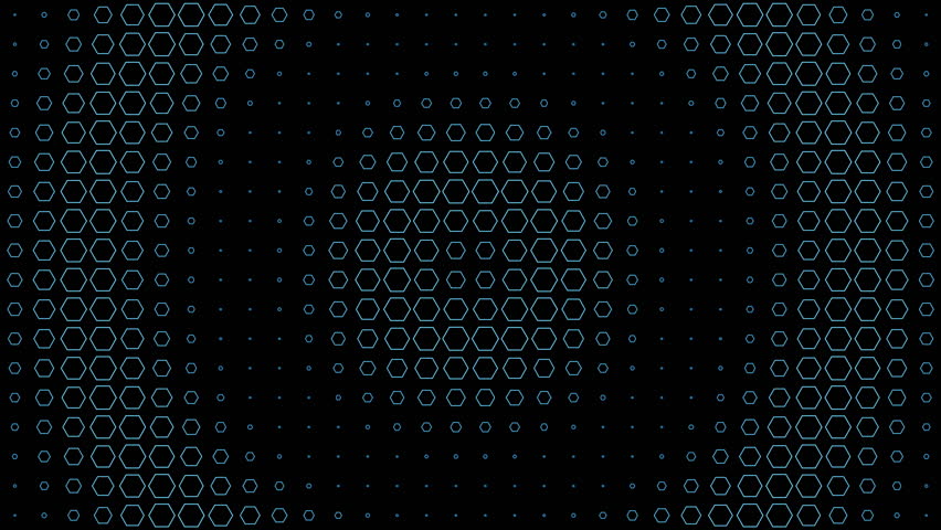 Digital Hexagon Field with Blue Wave Animation Seamless Loop