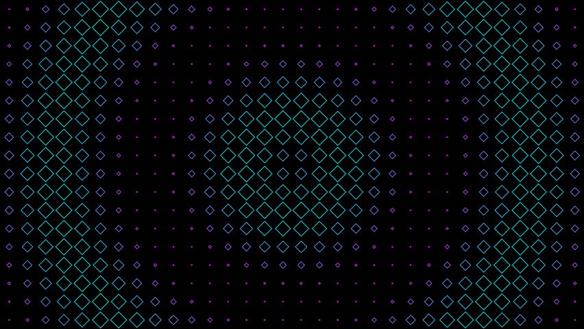 Dynamic Diamond Shape Grid Animation with Neon Colors Seamless Loop Background