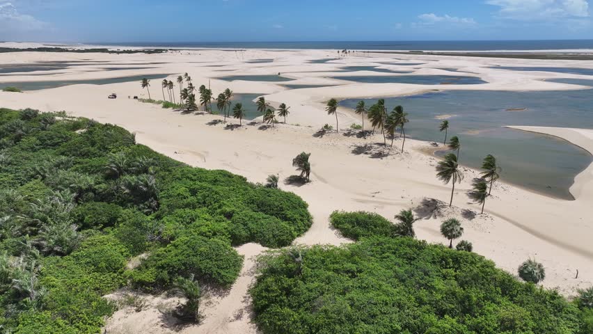 Lencois Maranhenses At Tutoia In Maranhao Brazil. Nature Small Sheets. Scenic Palm Trees. Lencois Maranhenses At Tutoia. Winding Sand Dunes. Rainwater Lakes. Tropical Travel. Brazil Northeastern.